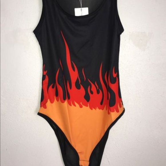 Flame Mesh Back Bodysuit - Picture 1 of 1